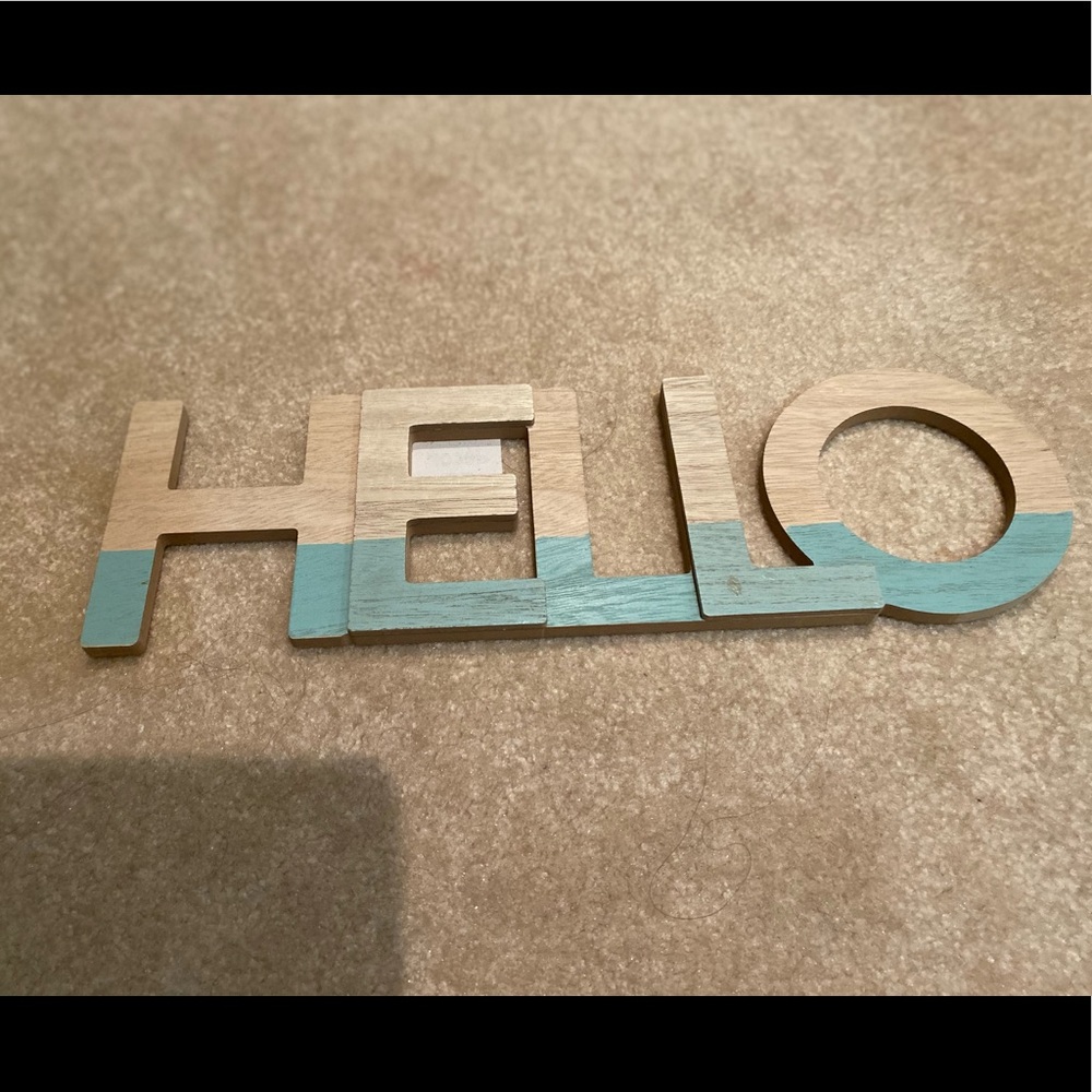 Brand new wall decor item Wooden sign HELLO